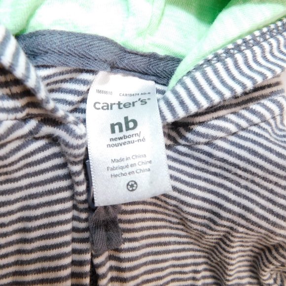 Carter's Newborn Dragon Dinosaur Full Zip Hoodie - Picture 3 of 8